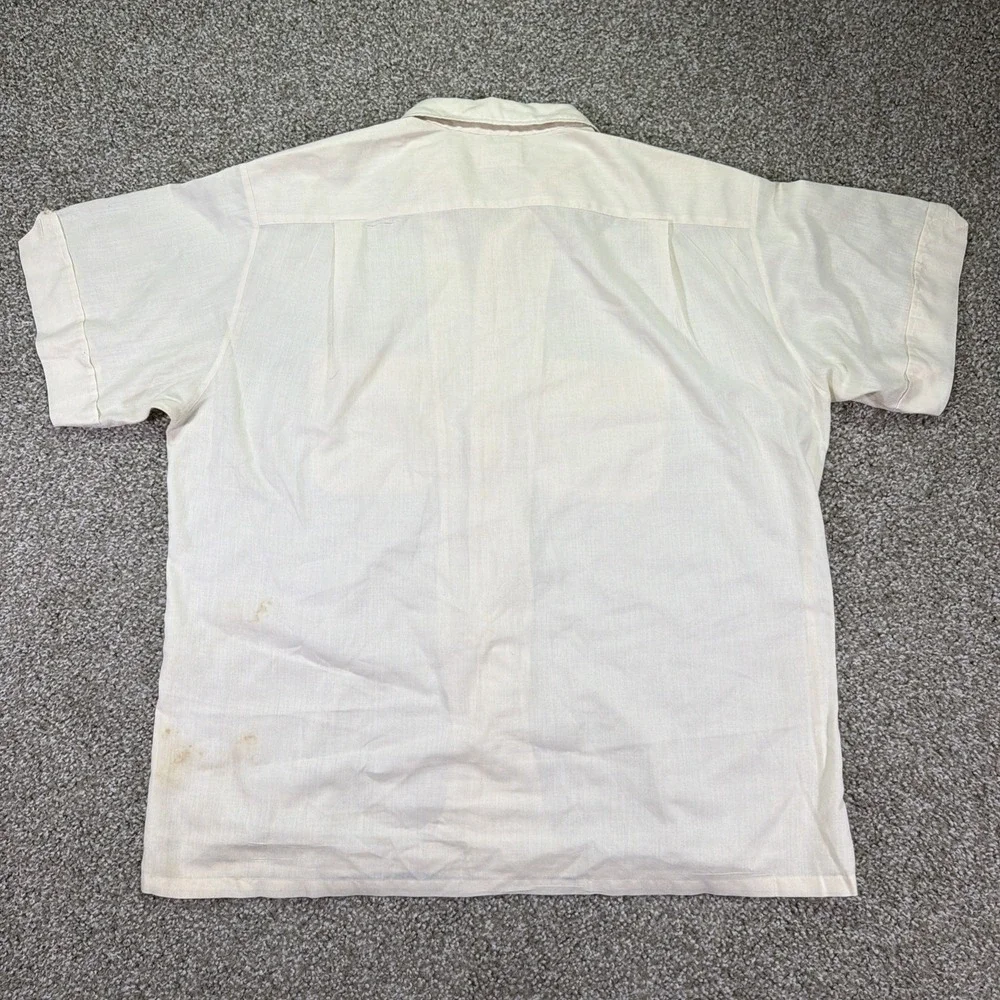 60s Loop Collar Anthony Dacron Button Up XL Shirt sleeve Mod Fashion